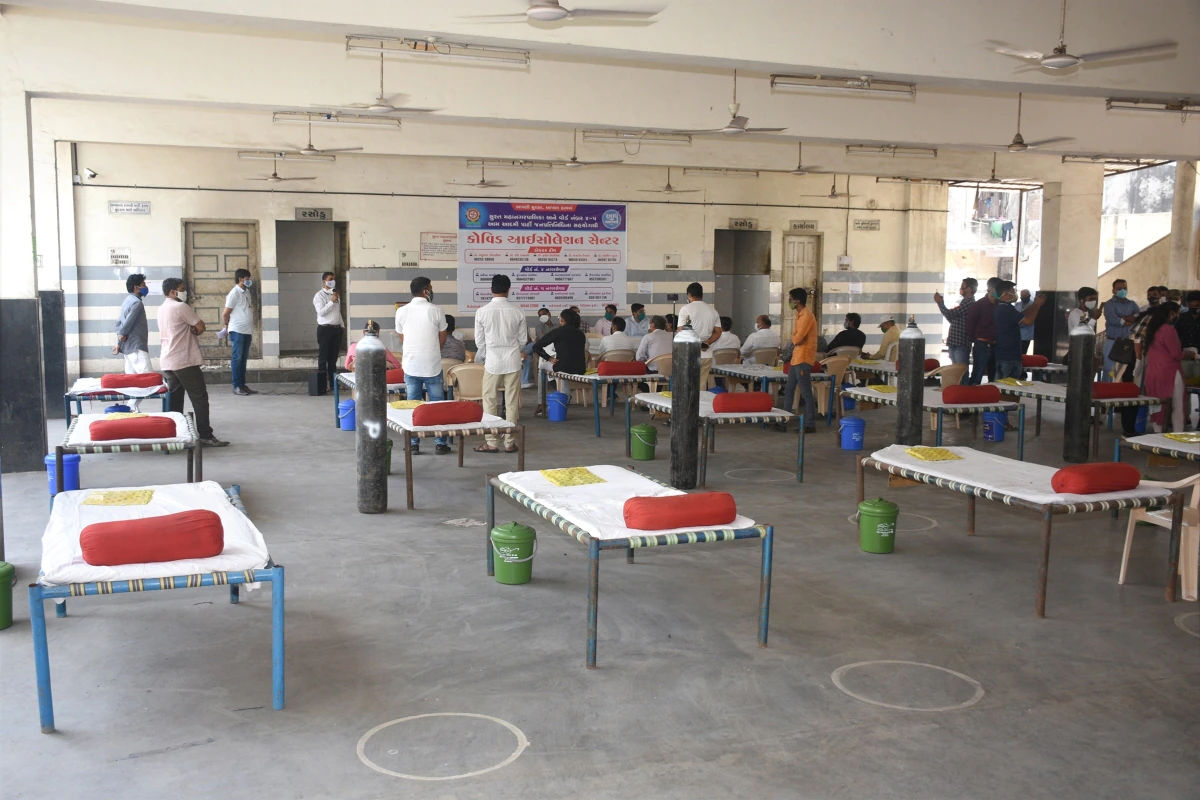 A Covid-19 isolation centre in Gujarat’s Surat